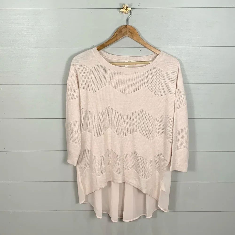 Moth from Anthropologie wool blend feminine chevron blouse Womans size medium